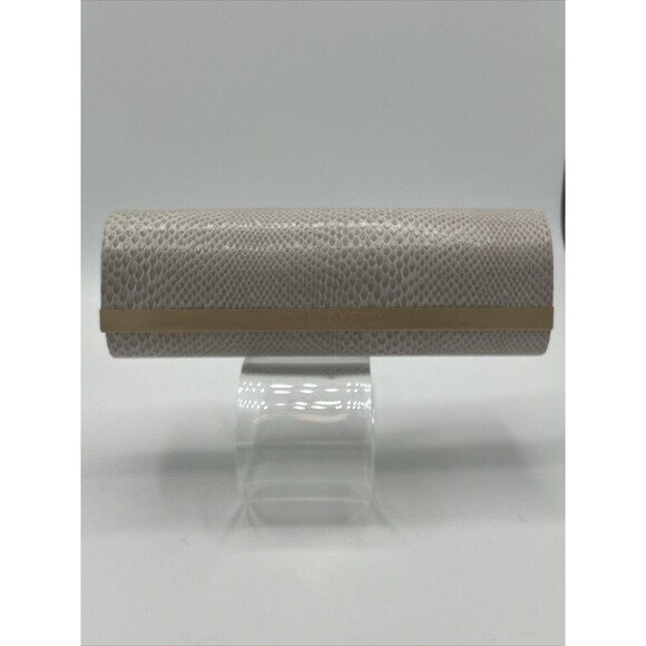 Jimmy Choo Ivory Snakeskin Hardshell Sunglasses Eyeglass Medium Case with Cloth - Picture 6 of 6